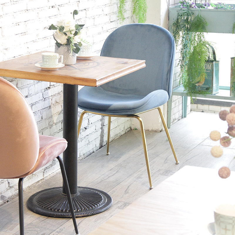 Καρέκλα καφέ εστιατορίου Luxury Leisure Velvet Fabric Accent Dining Restaurant