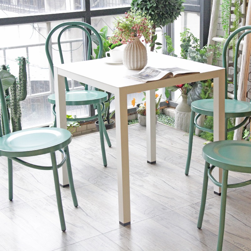 Juego de mesa de silla Thonet para jardín de restaurante de aluminio para interiores y exteriores