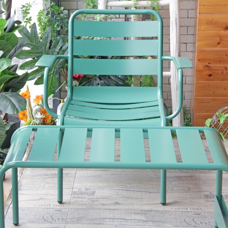 French Aluminum Outdoor Garden Park Rustproof Leisure Ottoman Bench Chair