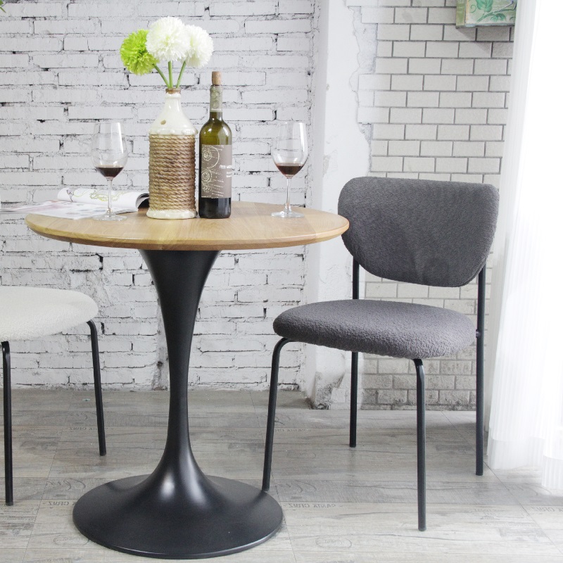 Nordic Designer Light Luxury Restaurant Cafe Fabric Teddy Velvet Chair
