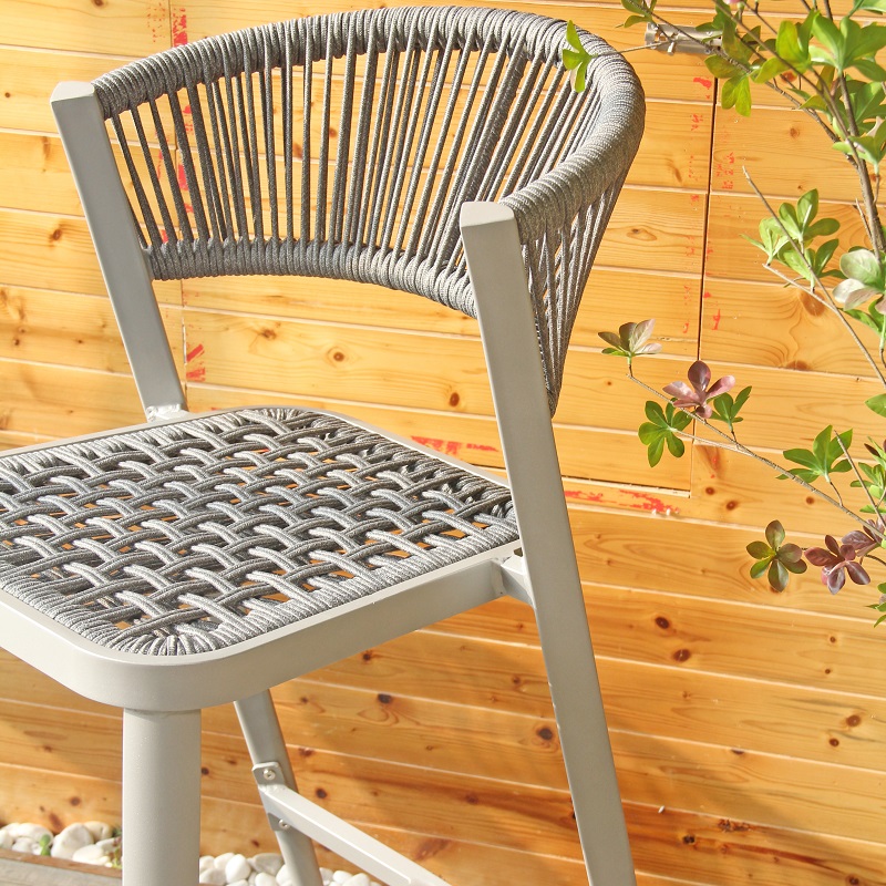 Outdoor Counter Rattan Rope 24 Inch Outside Bar Stool Chair