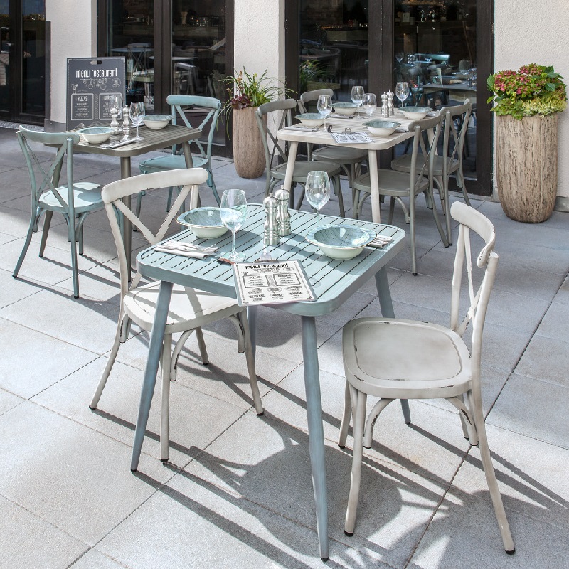 Restaurang Coffee Shop Aluminium Oudoor inomhusstolar och -bord i Tyskland