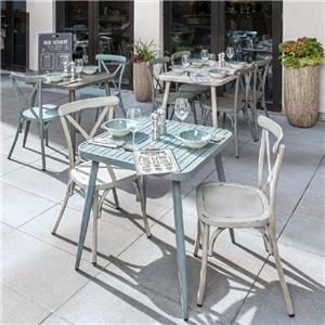 Chaises et tables d'intérieur en aluminium d'Odoor de café de restaurant réglées en Allemagne