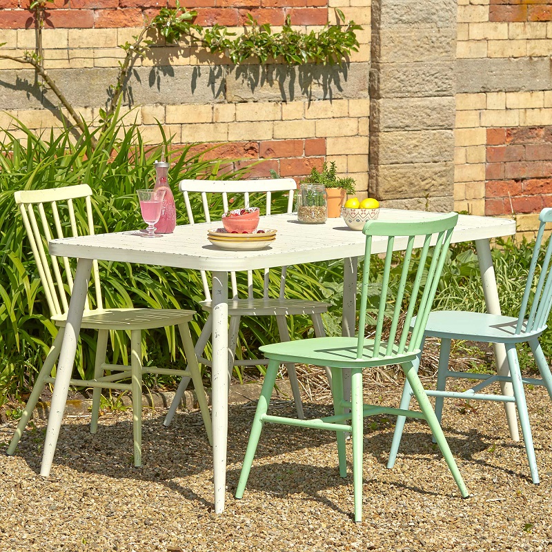 Aluminium Rustic And Retro Stacking Side Chair Outdoor Chair And Table Set