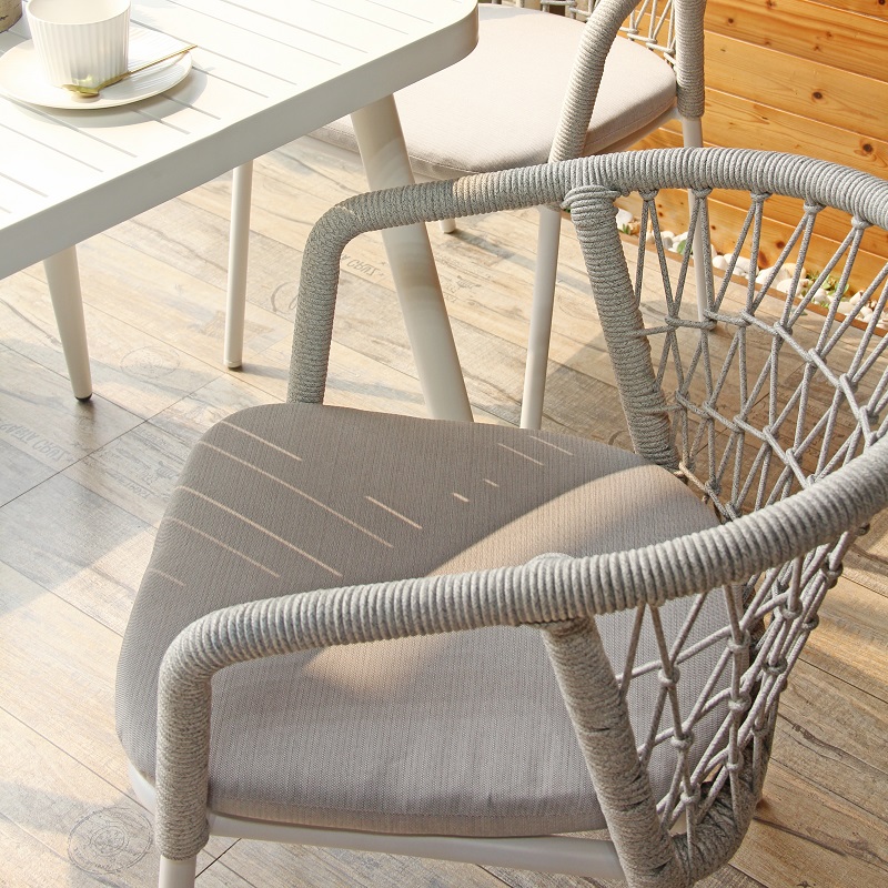 Китай Веревка плетеной ротанга задней части сетки рамки отдыха современного отдыха алюминиевая на открытом воздухе обедая кресло, производитель