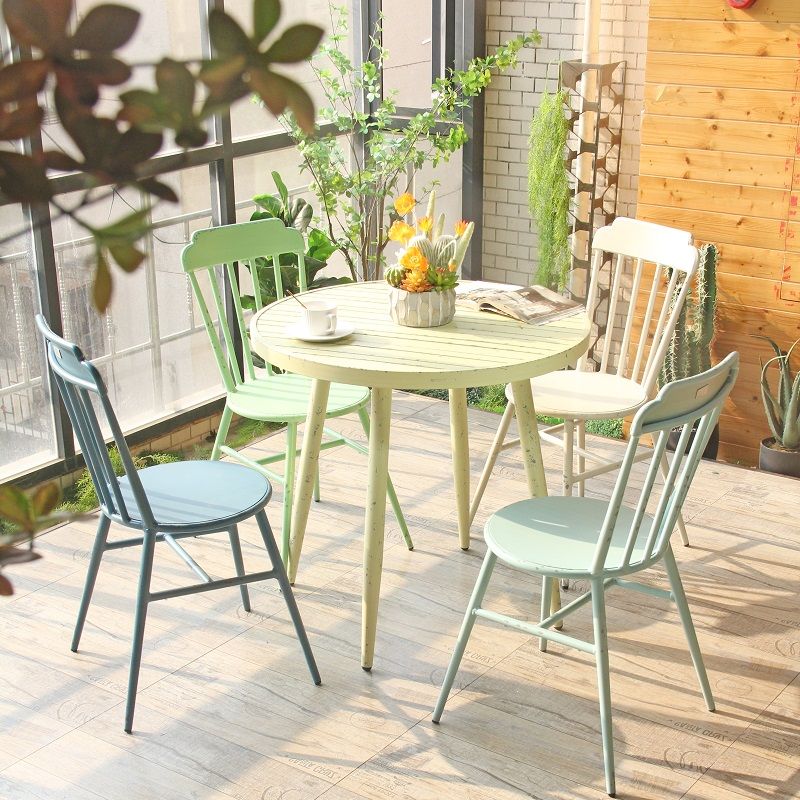Metal Table And Chair Cafe Outdoor Dining Set Bistro Garden Furniture Set