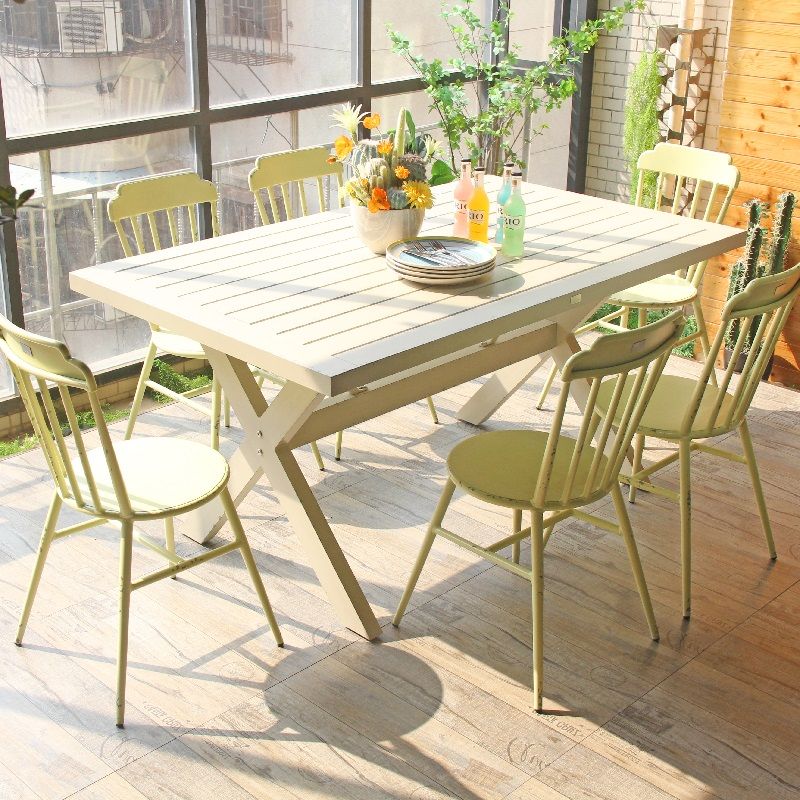 Metal Table And Chair Cafe Outdoor Dining Set Bistro Garden Furniture Set