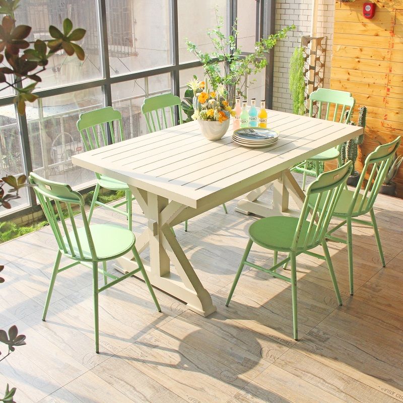 Juego de mesa y silla de metal para comedor al aire libre, juego de muebles de jardín Bistro