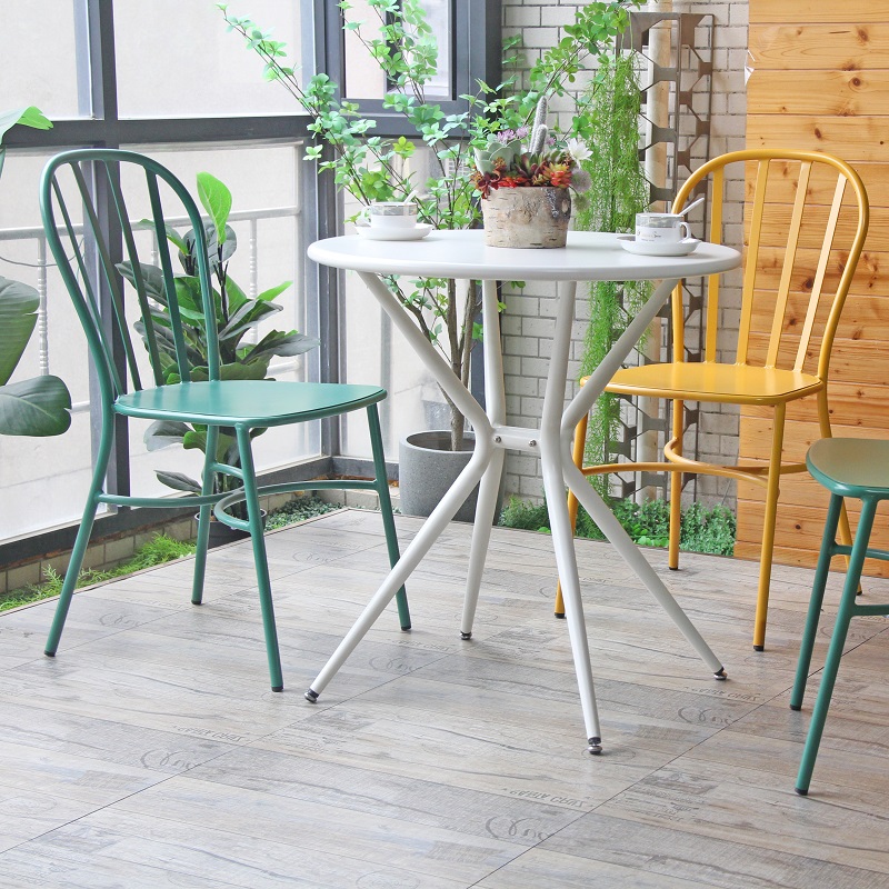 Mesa auxiliar redonda de café Bistro de jardín al aire libre de espacio de ahorro de moda de ocio nórdico