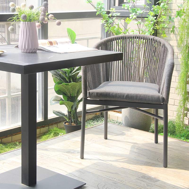 Balcony Outdoor Furniture Resort Villa Restaurant Rope Weaving Sofa Garden Dining Chair