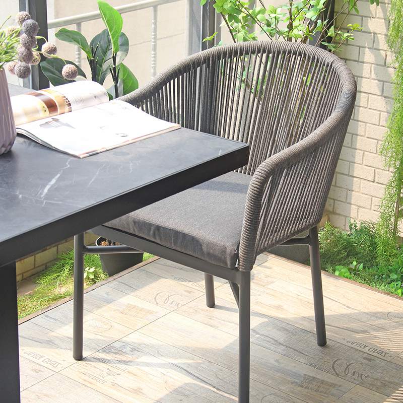 Balcony Outdoor Furniture Resort Villa Restaurant Rope Weaving Sofa Garden Dining Chair