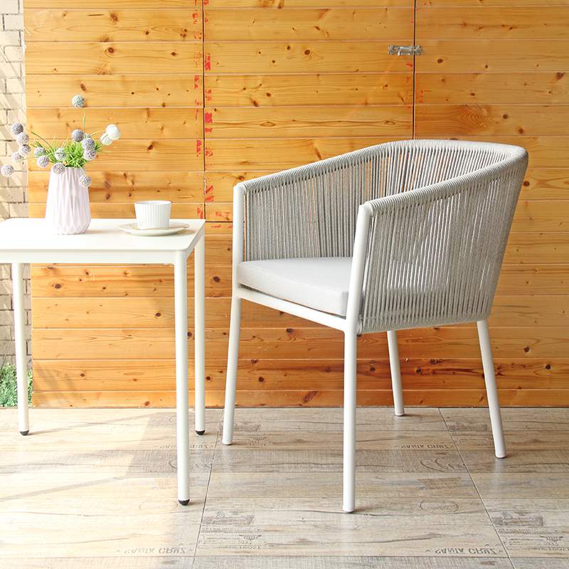 Supply Commercial Powder Coating Stackable Rope Braid Garden Patio