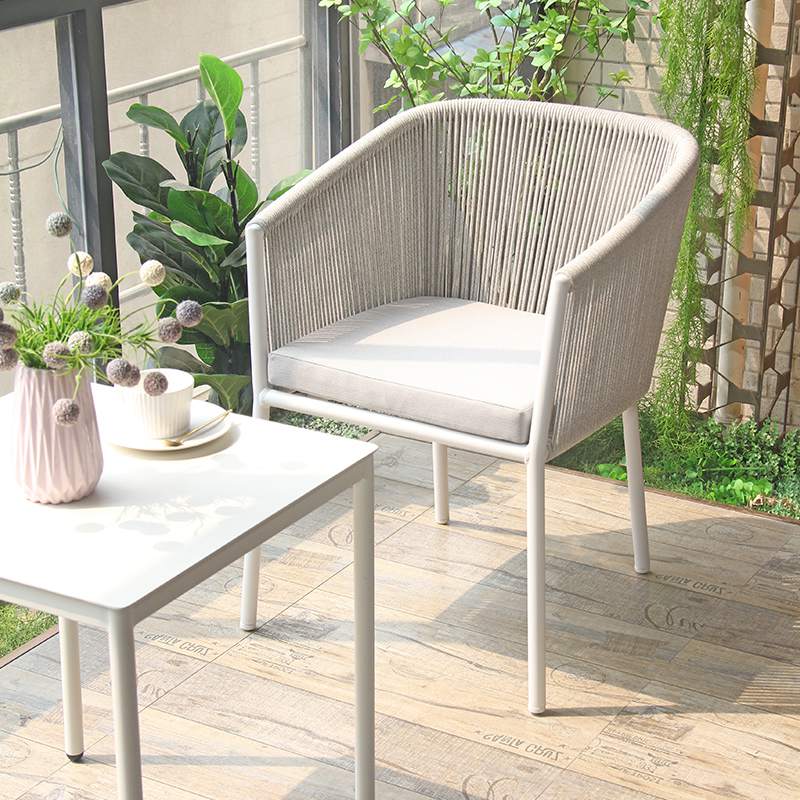 Supply Commercial Powder Coating Stackable Rope Braid Garden Patio