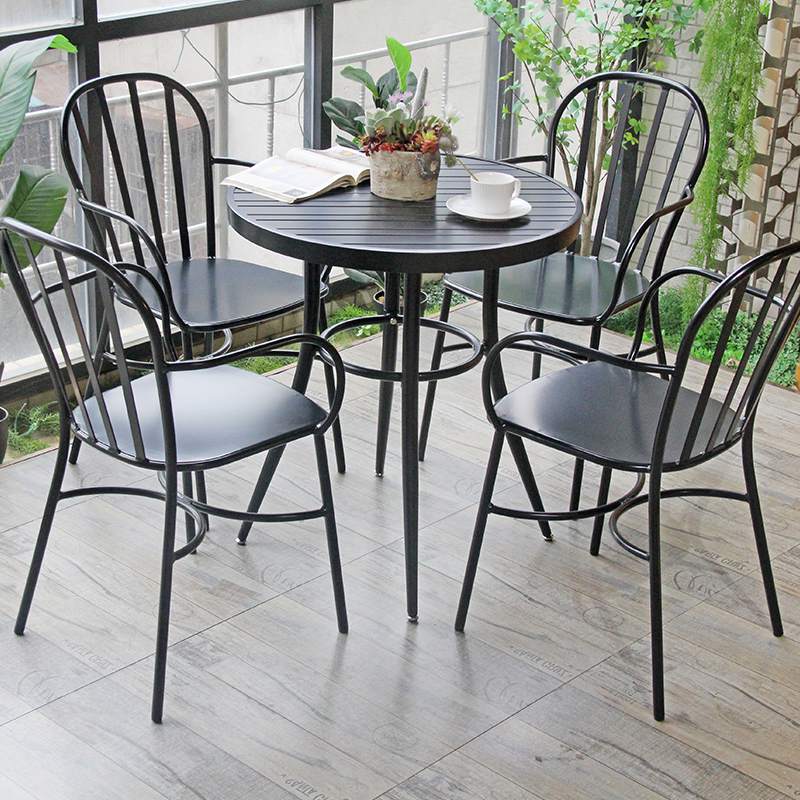 4 Seater Nordic Small Round Bistro Coffee Shop Removable Balcony Patio Table