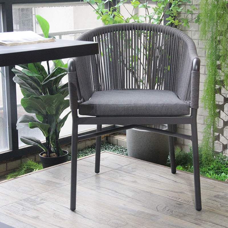 Waterproof Stacking Garden Patio Outdoor Aluminium Leg Leisure Rope Chair