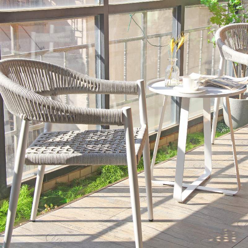 Indoor Outdoor Balcony Garden Light Weight Space Saving Mini Aluminum Round Table