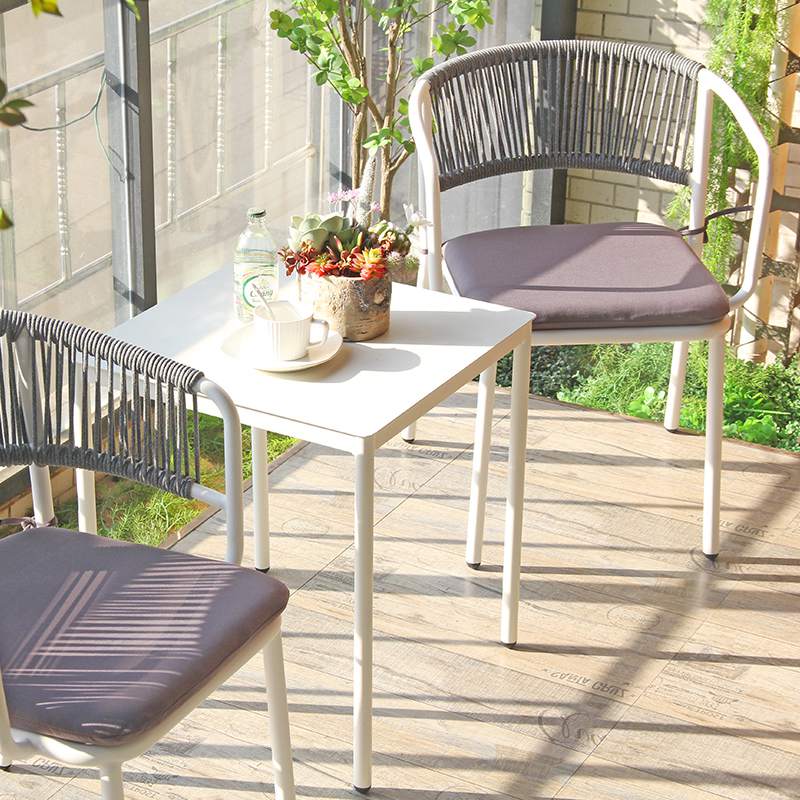 French Modern Popular Style Hotel Terrace Coffee Shop Small Square Table