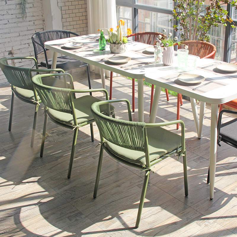 Nordic Balcony Courtyard Garden Cafe Leisure Rattan Weaving Rope Armchair