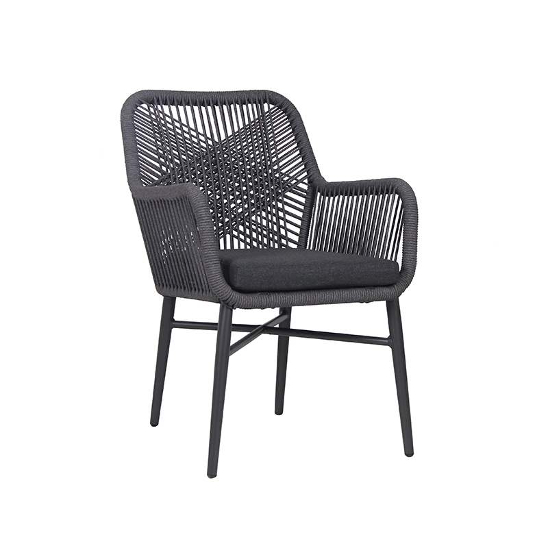 Garden Rope Woven Chair Modern All Weather Balcony Rattan Dininer Chair