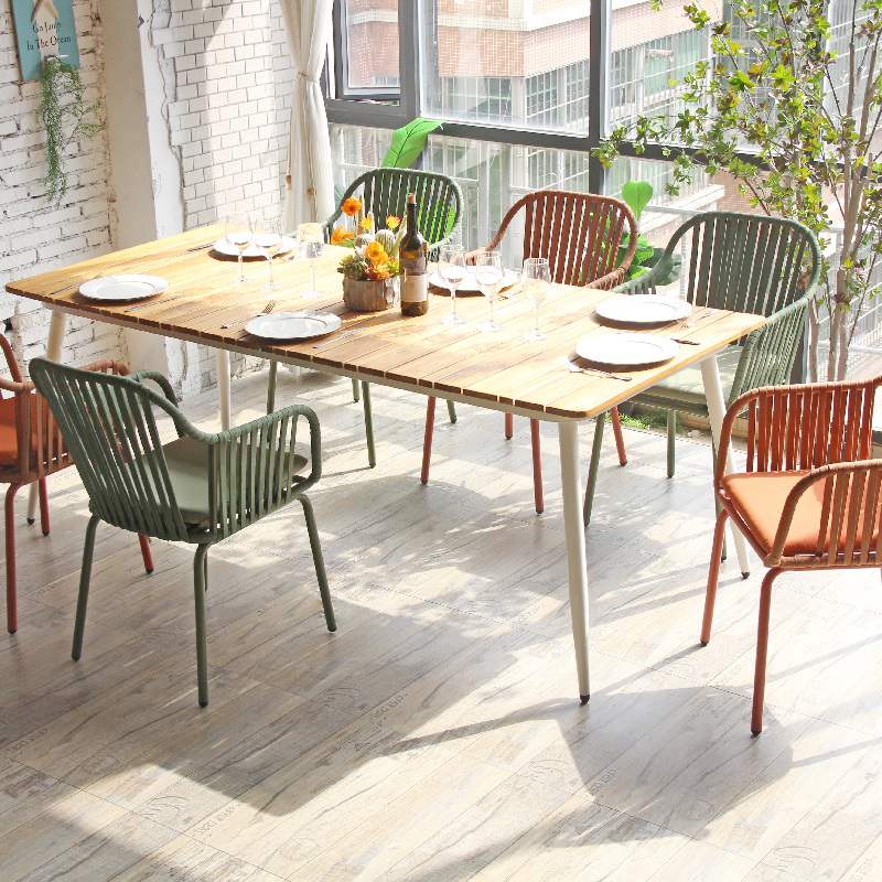 Китай Стул из тканой веревки из полиэстера 2023 Красочный дизайнерский стул для ресторана, кафе, сада, обеденной веревки, производитель