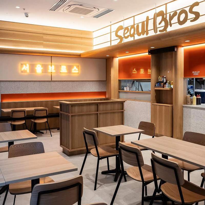 Tempat Duduk Papan Lapis Bingkai Logam Dan Sandaran Kerusi Makan Restoran Untuk Bros Seoul Di Australia