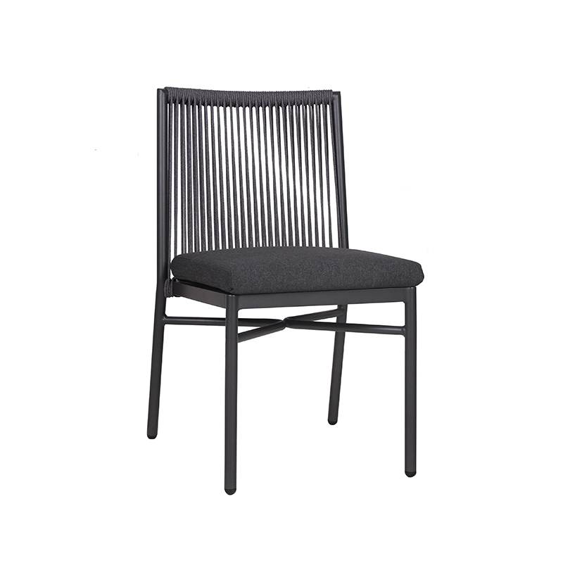 Stackable Weaving Rope Chair All-Weather Restaurant Backyard Outdoor Chair