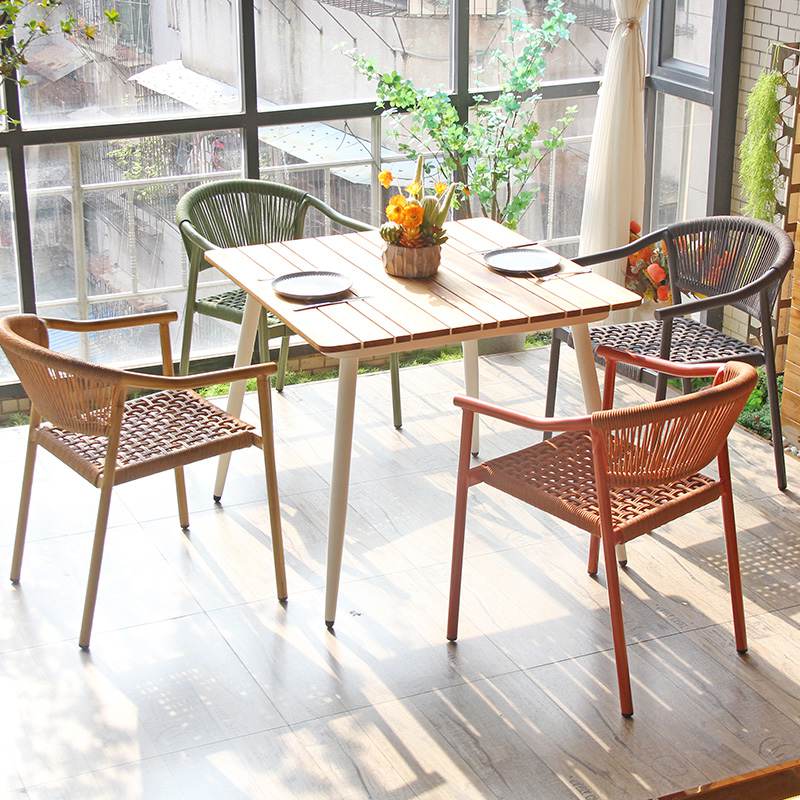 Китай Плетеное кресло из веревки, современный патио, кафе для отдыха, столовая, веревочный стул из ротанга, производитель