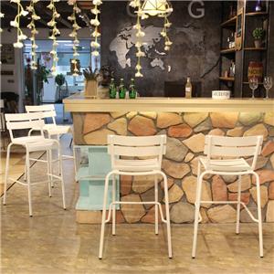 Restoran Cafe Bar Sandalyesi Alüminyum Bahçe Tezgahı Bar Uzun Sandalye