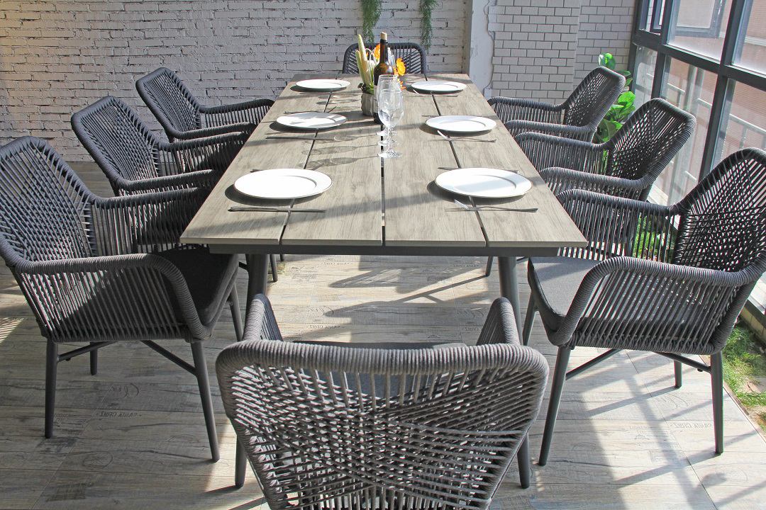 outdoor woven rope dining chairs