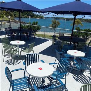 Colorful Aluminum Dining Armchairs For Outdoor Areas In Australian Restaurant