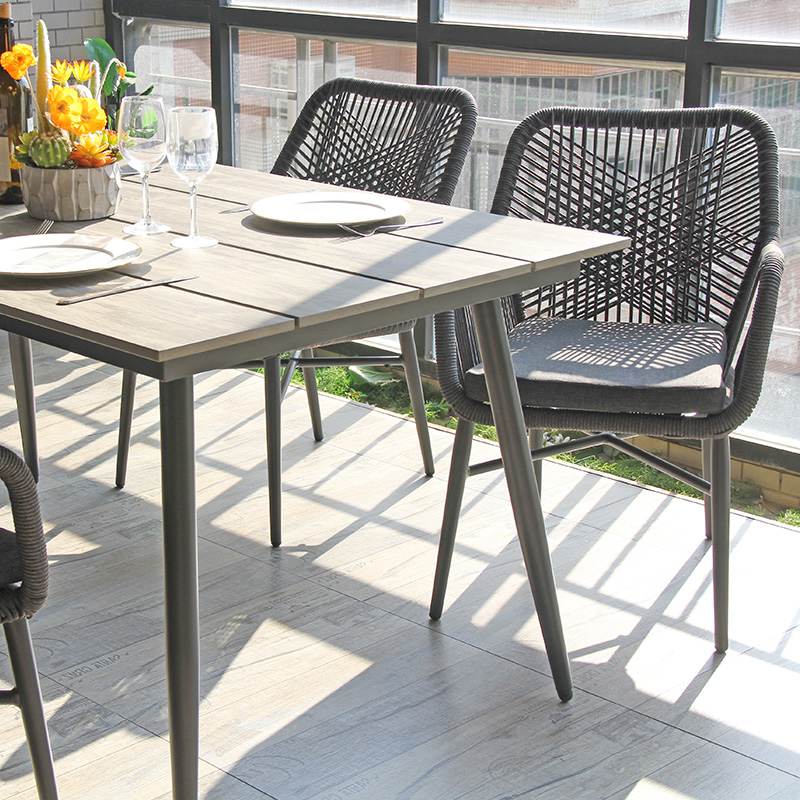 Китай Садовый алюминиевый стол в скандинавском стиле с длинным обеденным столом из Хпл на открытом воздухе, производитель