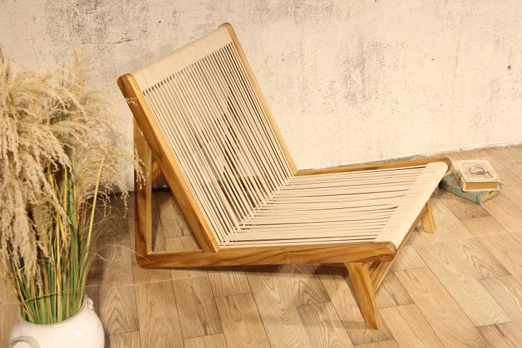 Rope Weaving Wood Leisure Chair
