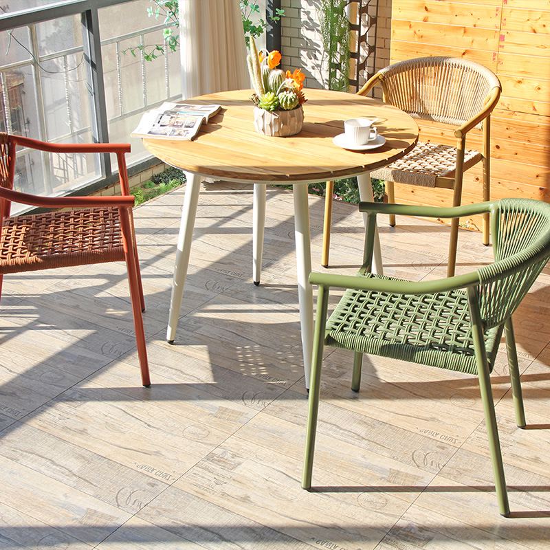 Garden Teak Table Nordic Cafe Restaurant Commercial Teak Top Outdoor Table
