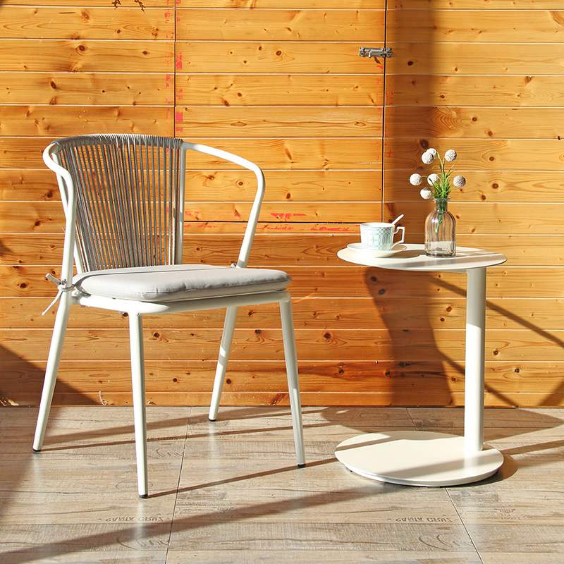 Table basse en aluminium, table d'appoint créative blanche minimaliste nordique