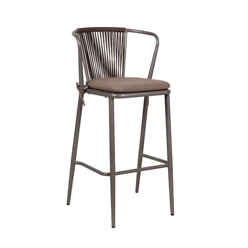 Rope Weaving Bar Chair Cafe Bistro Restaurant Outside Leisure High Chair