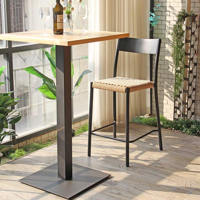 Taburete de bar Silla para todo clima Bistro Garden Weave Pe Rattan Bar Chair
