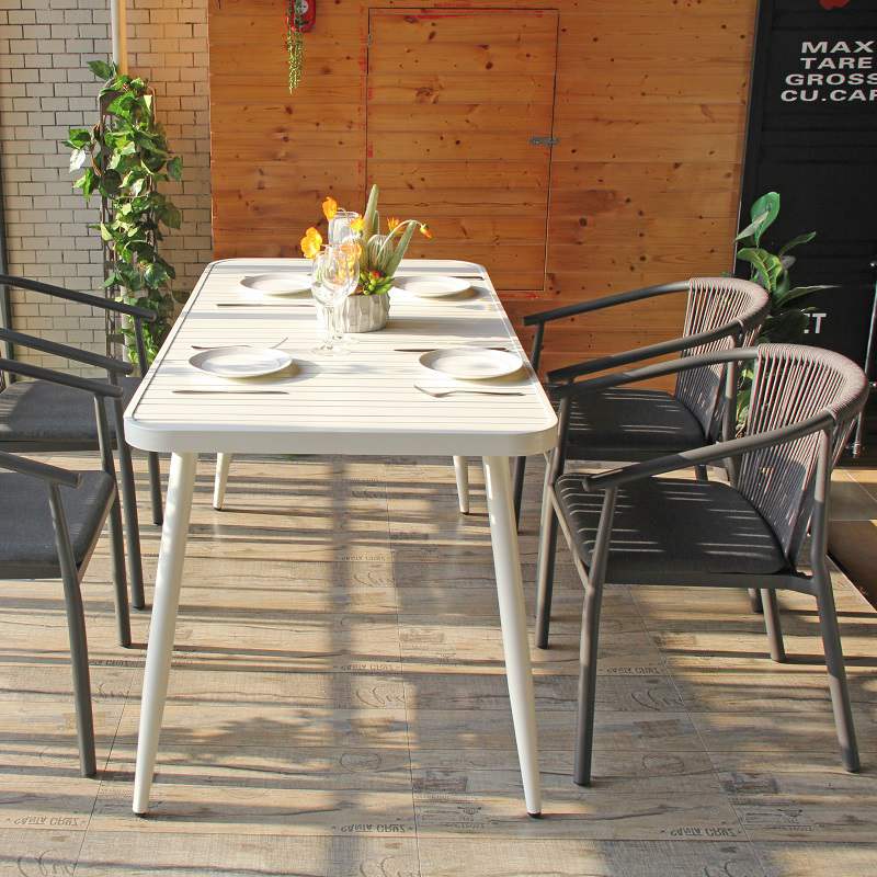Китай Современный отель-ресторан с плетеной веревочной спинкой на открытом воздухе, обеденный стул, производитель