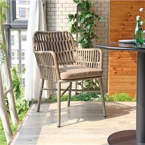 Odm Creative Brown Spacious Polyester Flat Rope Outdoor Chair