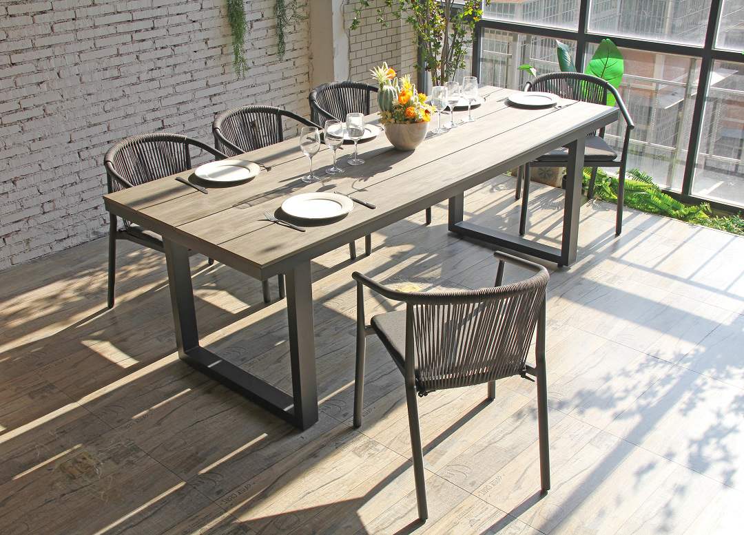 Plastic Wood Dining Table