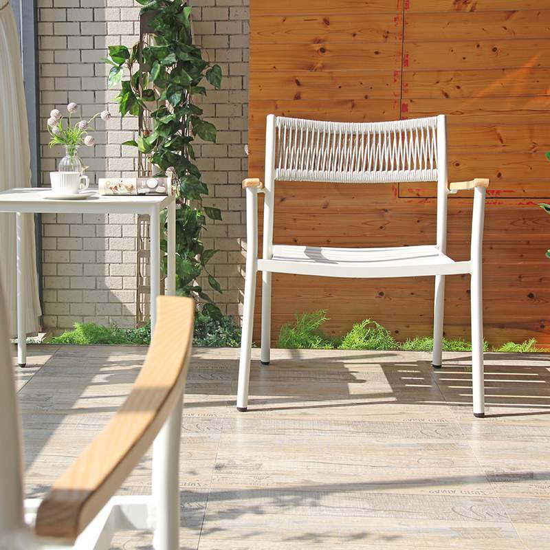 Restaurants Cafe Patio Balcony Leisure Outside Weave Rope Chair