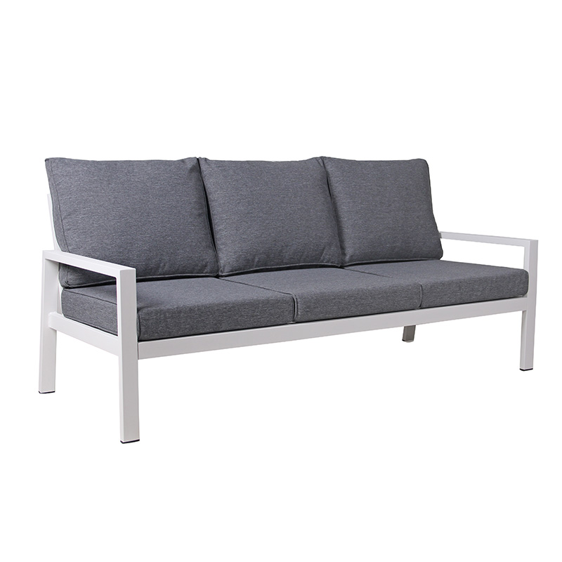 Modern 4 Piece Aluminum Frame Thick Cushion Seat White Outdoor Sofa Set