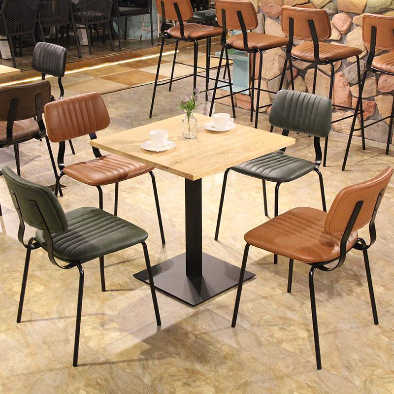 Stylish Luxury Design Coffee Shop Upholstered Leather Chair