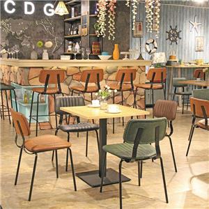 Şık Lüks Tasarım Kahve Dükkanı Döşemeli Deri Sandalye