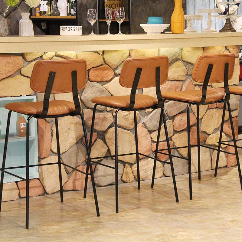 Китай Французский дизайн Ретро Кафе Металлические ножки Кожаное сиденье Барный стул, производитель