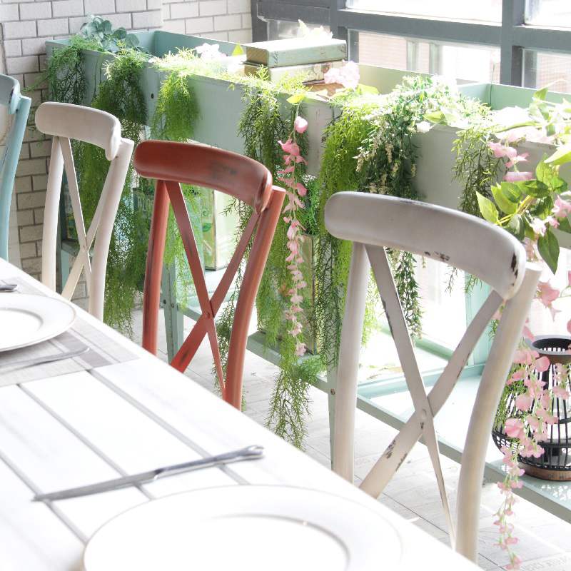 Китай Деревенский винтажный антикварный ресторанный кафе алюминиевый стул с крестообразной спинкой, производитель