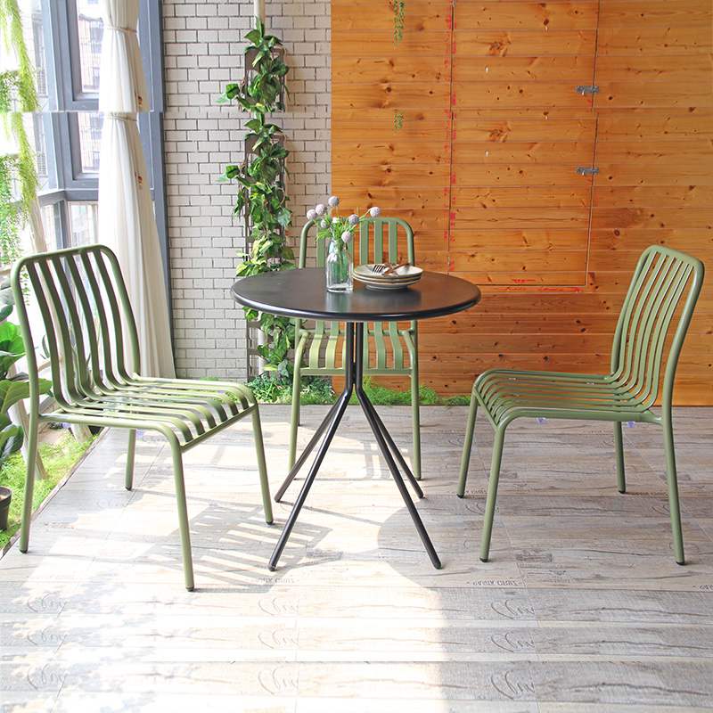 Waterproof Minimalist Leisure Metal Armless Outdoor Chair