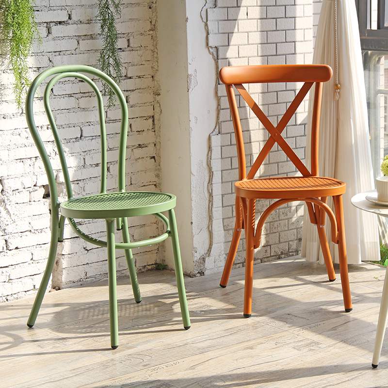 Durable Fast Food Restaurant Industrial Vintage Metal Thonet Chair