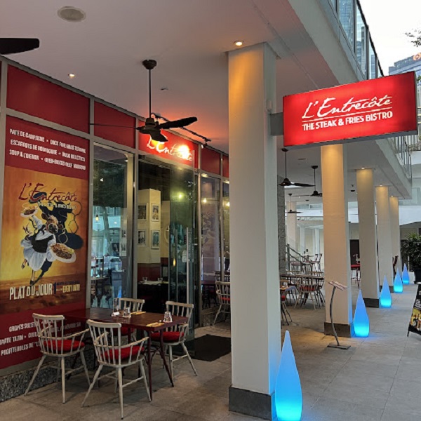 Aluminum Windsor Dining Chairs And Aluminum Dining Tables Used For L’Entrecôte The Steak And Fries Bistro In Singapore