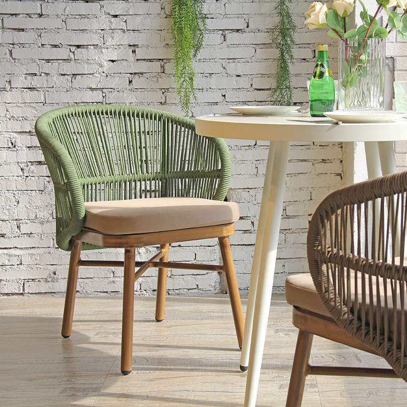 Nordic Simple Coffee Shop Hotel Woven Rope Outdoor Dinner Chair