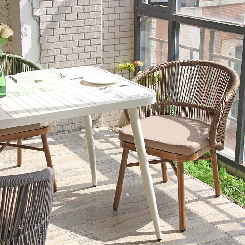 Nordic Simple Coffee Shop Hotel Woven Rope Outdoor Dinner Chair